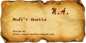 Moór Anetta névjegykártya